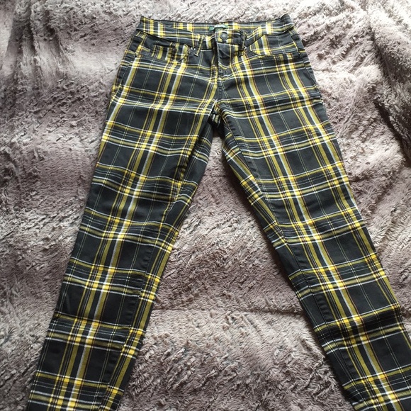 green and yellow plaid pants
